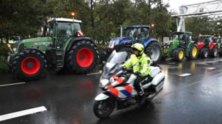 Farmers protest with their tractors during a national protest at the Malieveld in The Hague on 1 October