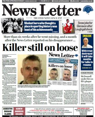News Letter front page Monday 5 March