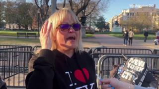 Woman in Washington DC reacts to Trump news