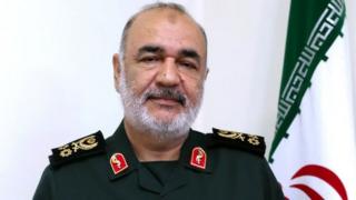 حسین سلامی فرمانده کل سپاه پاسداران انقلاب اسلامی. آمریکا او و کل سپاه راه تحریم و وارد فهرست گروه های تروریستی کرده است