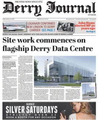 Derry Journal front page Friday 22 February 2019