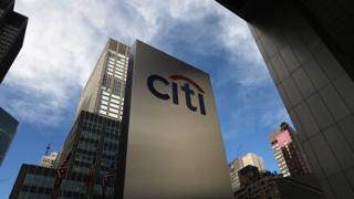 A 'Citi' sign is displayed near Citibank headquarters in Manhattan.