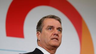 FILE PHOTO: Roberto Azevedo, Director-General of the World Trade Organization (WTO) attends the launch of the World Trade Report 2018 in Geneva, Switzerland, October 3, 2018. REUTERS/Denis Balibouse/File Photo