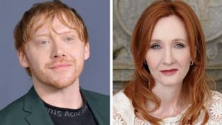 Rupert Grint and JK Rowling