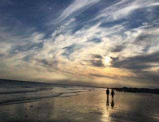 Sunset over a beach