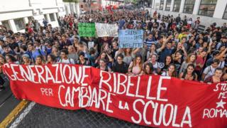 Bildergebnis für Italy school students 'strike' over work experience
