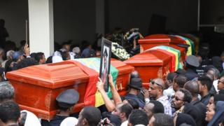 Les funérailles nationales des victimes du crash d'Ethiopian Airlines à la cathédrale d'Addis Abeba le 17 mars