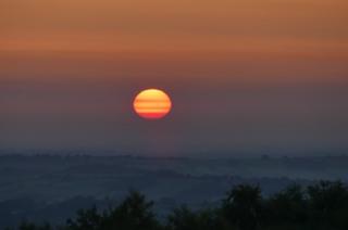 Sunset across fields