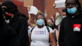 Protesters in Brooklyn, New York, 3 June