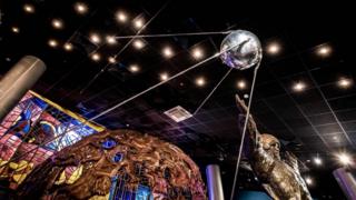 A replica of Sputnik in the Memorial Museum of Cosmonautics in Moscow
