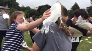 Ulverston pie fight world record breaking attempt