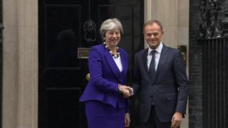 Theresa May and Donald Tusk