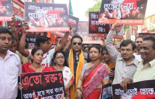 बंगाल में विपक्ष का विरोध प्रदर्शन