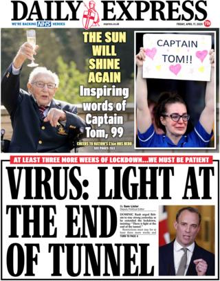 Daily Express front page, 17/4/20
