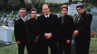 The actors of The Sopranos stand for a promotional photo