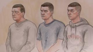 Peter Eyre with his sons Simon and Anthony Eyre at Nottingham Crown Court