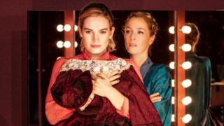 Lily James and Gillian Anderson