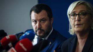 Matteo Salvini y Marine Le Pen