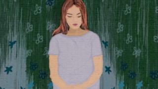 Desenho de uma mulher grávida