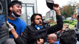 காத்மண்டுவில் இந்தியாவுக்கு எதிராக நடைபெற்ற போராட்டம்