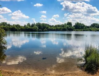 Clouds reflected over a lake
