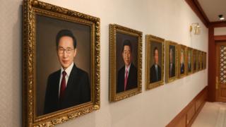 청와대 세종실에 걸려있는 역대 대통령 초상화