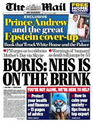 Mail on Sunday front