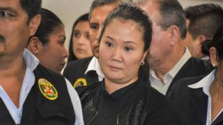 Keiko Fujimori (C) is arrested