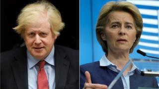 Boris Johnson y Ursula von der Leyen