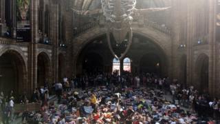 Protesters at the Natural History Museum