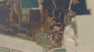 Aerial view of polluted land in Nanzhaofu in Dacheng county, Hebei