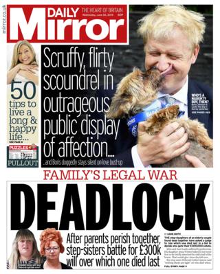 Daily Mirror front page 26/06/19
