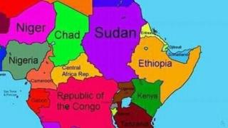 Map on Ethiopia's information ministry which showed Somalia was incorporated within it borders