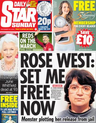 Daily Star Sunday front page