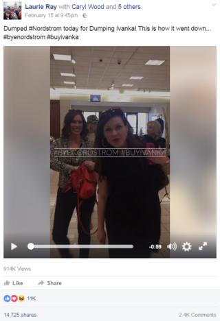 Screengrab of Facebook video posted by user Laurie Ray