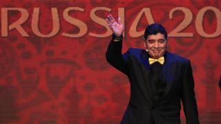 Diego Armando Maradona en el sorteo