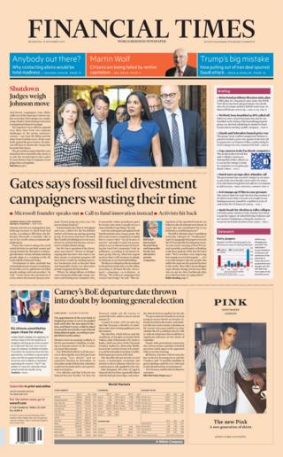 Financial Times front page