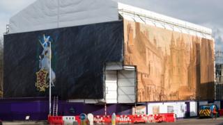 Abbey Strand scaffold wrap
