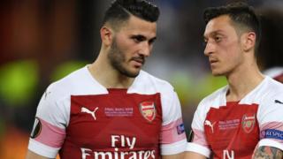 Arsenal's mesut Ozil and Sead Kolasinac