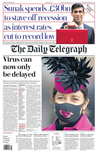 Daily Telegraph front page