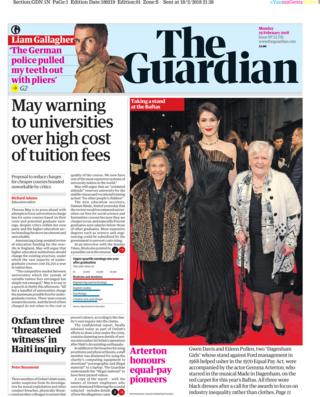 Guardian front page