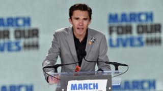 David Hogg speaking at the March For Our Lives in March 2018.