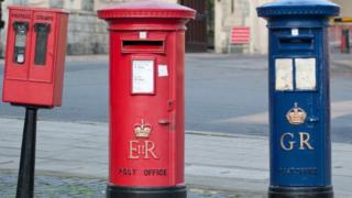 Blue-post-box-next-to-more-traditional-red-one.