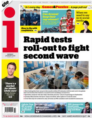 Metro front page 3 August
