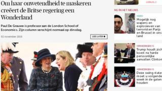 An article in Belgium's De Morgen discusses Brexit
