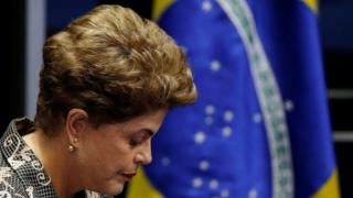 Dilma Rousseff no Senado em 29 de agosto de 2016