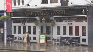 glasgow pub disturbance outside tassie james shawlands kilmarnock road bbc seriously injured three men broke caption