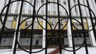 Олимпийские кольца в хмурую погоду