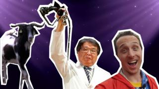 Montaje de una cabra, el doctor Akira Horiuchi y Kurtis Baute