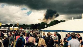 image of the scene of a plane crash in Cheshire